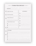 Character Check In - Planner Insert