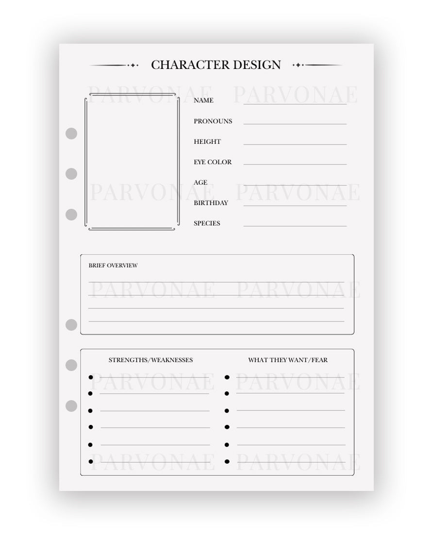 Character Design - Planner Insert