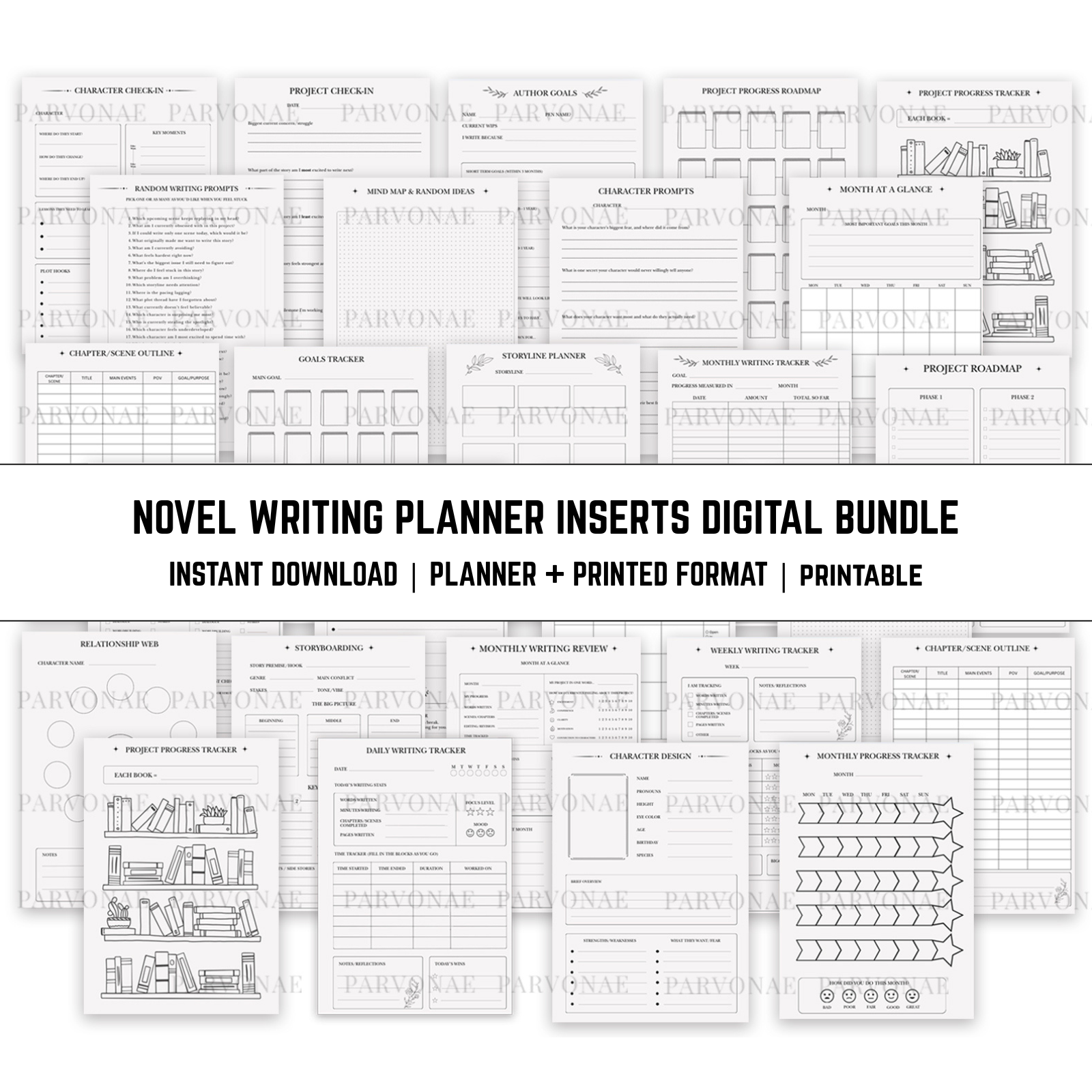 DIGITAL VERSION COMPLETE WRITING NOVEL PLANNER BUNDLE