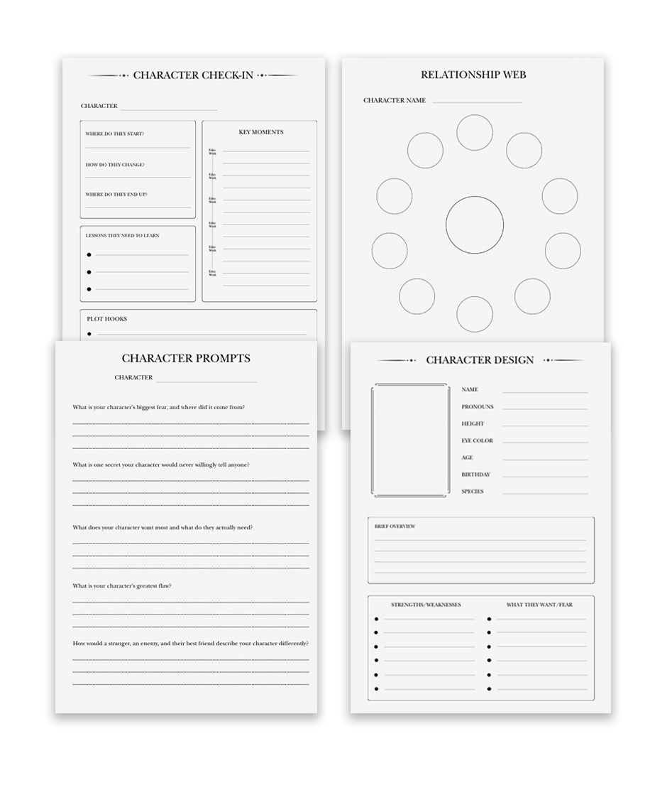 Character Planner Insert Page Bundle