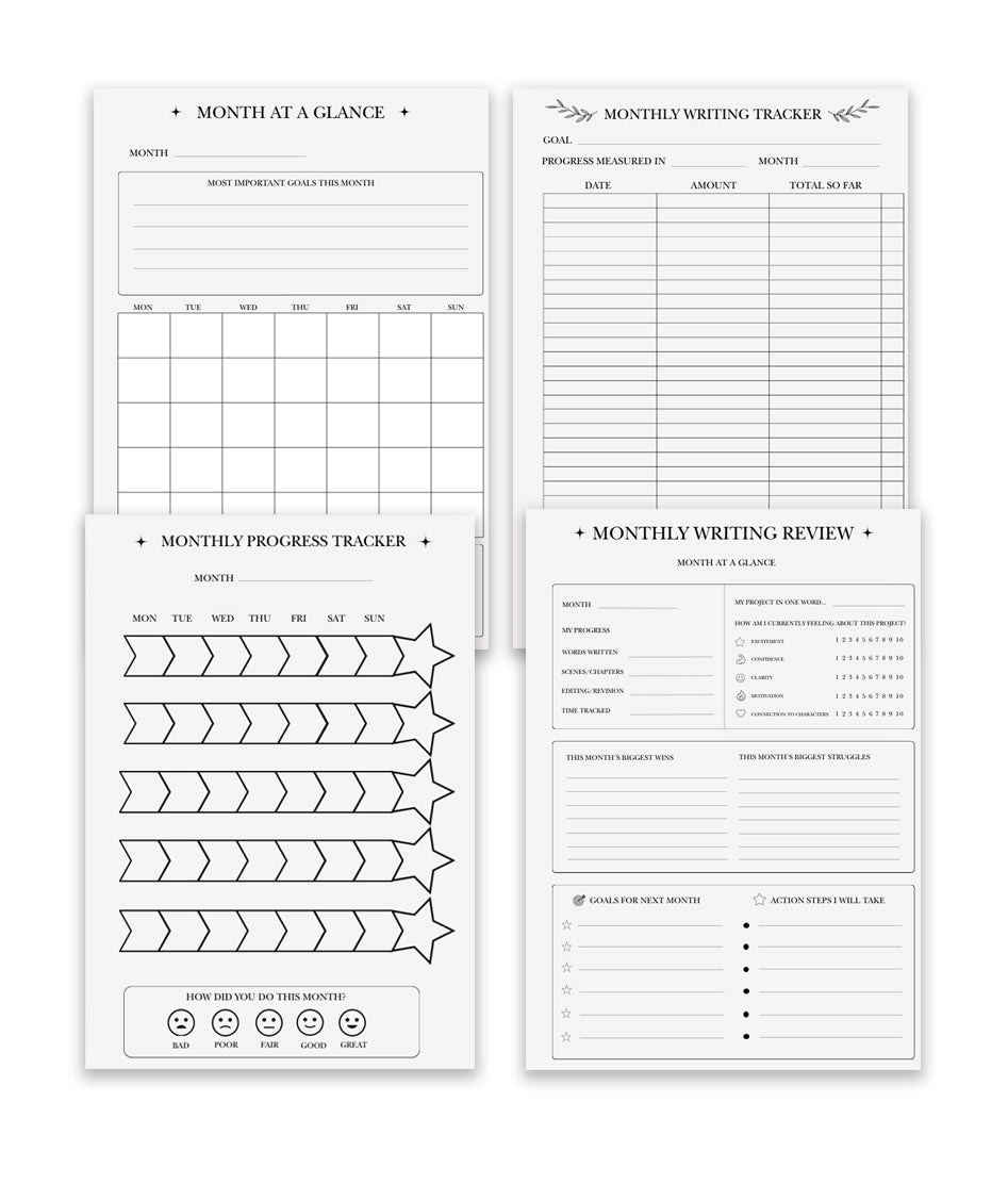 Monthly Check-In Planner Insert Page Bundle