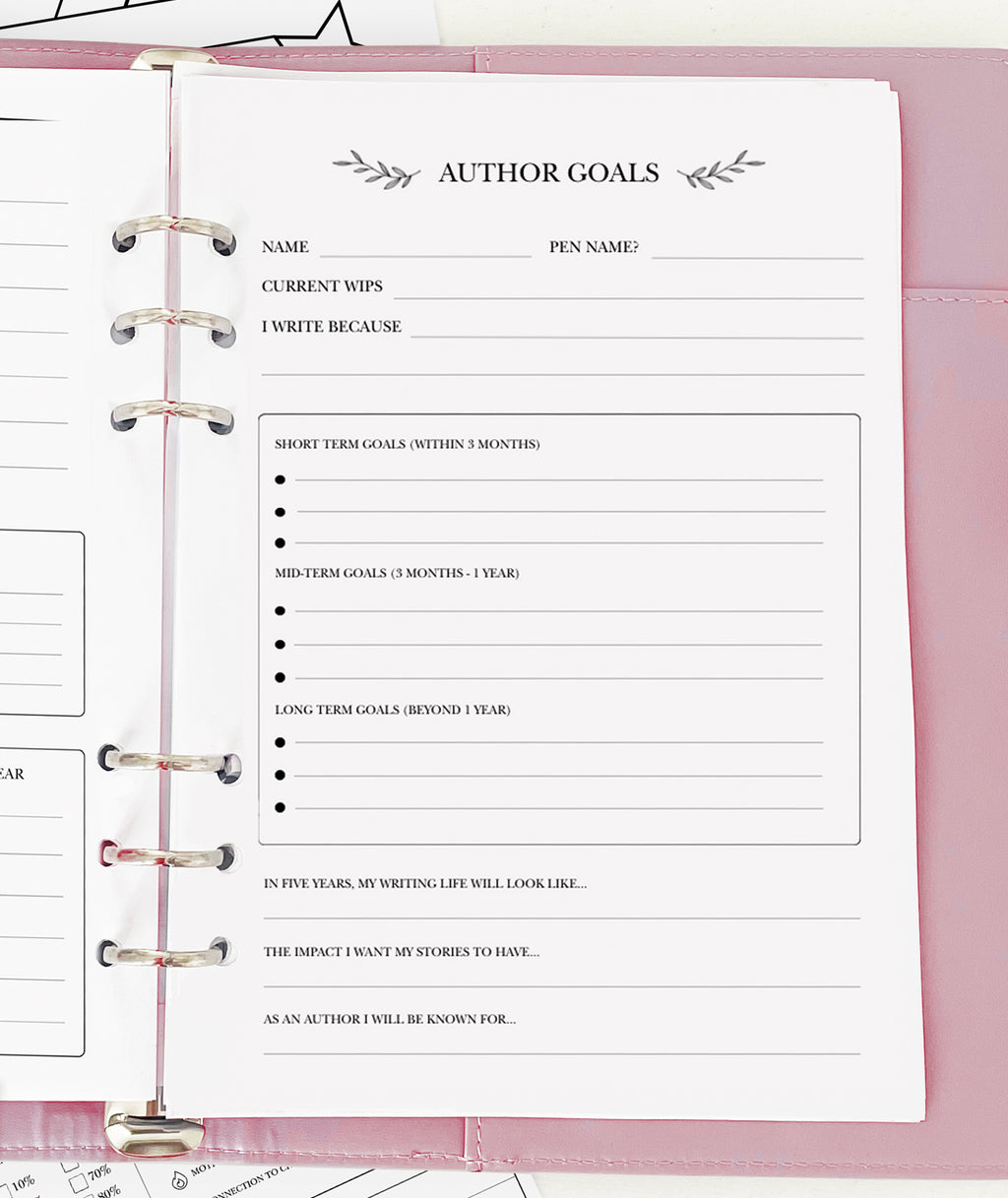Author Goals - Planner Insert