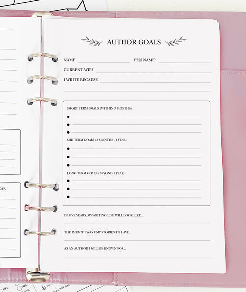 Author Goals - Planner Insert