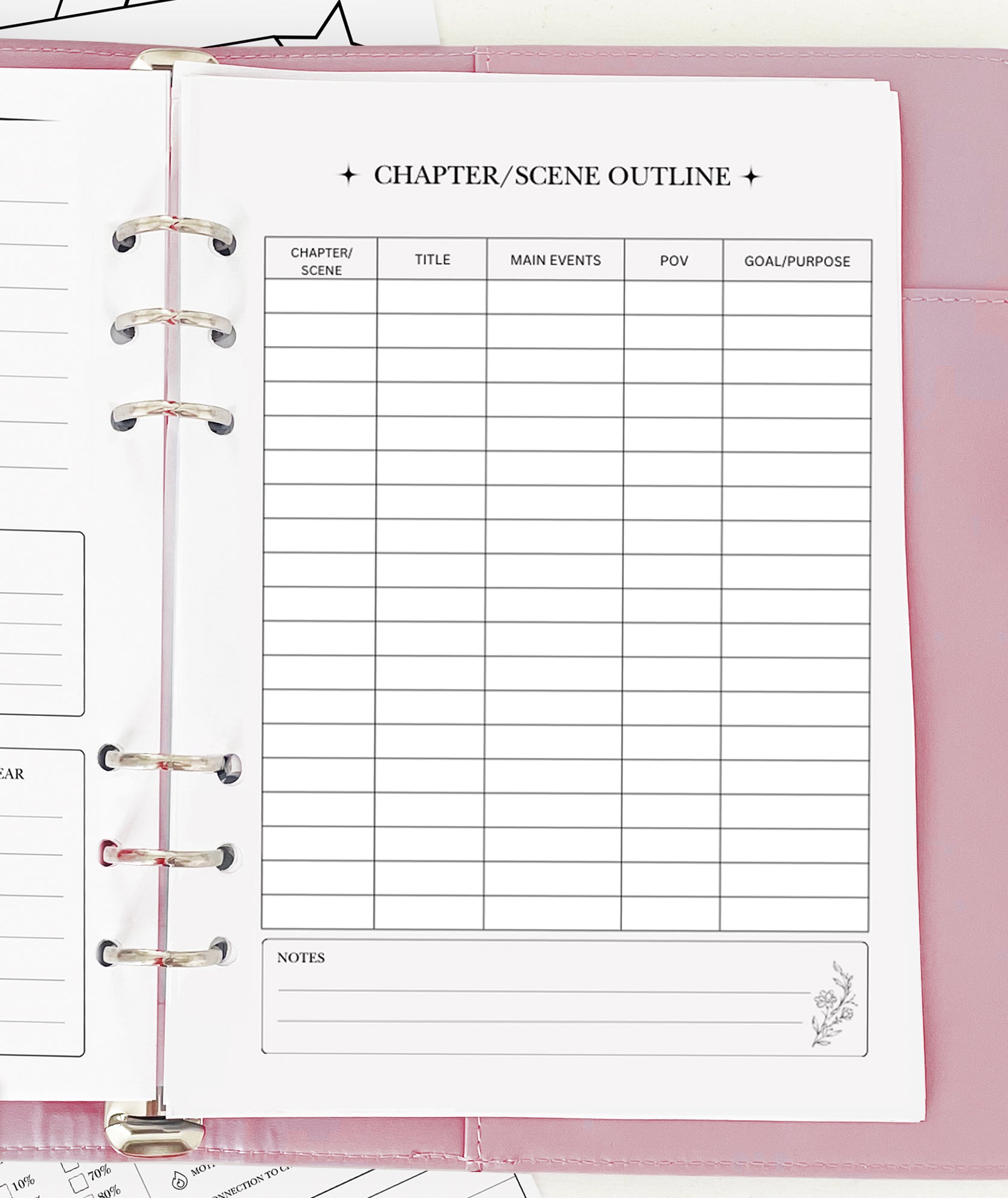 Chapter/Scene Outline - Planner Insert