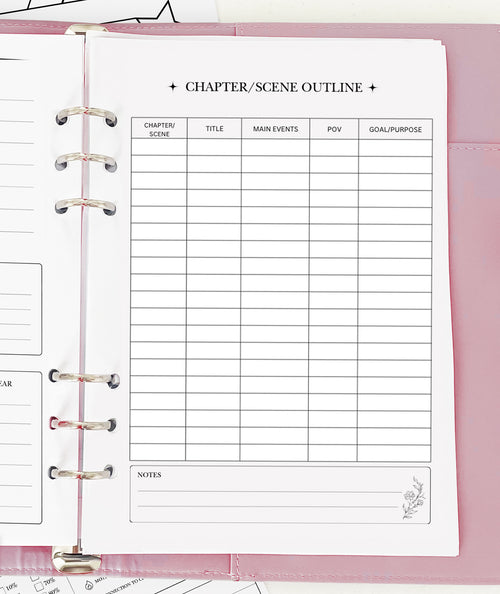 Chapter/Scene Outline - Planner Insert