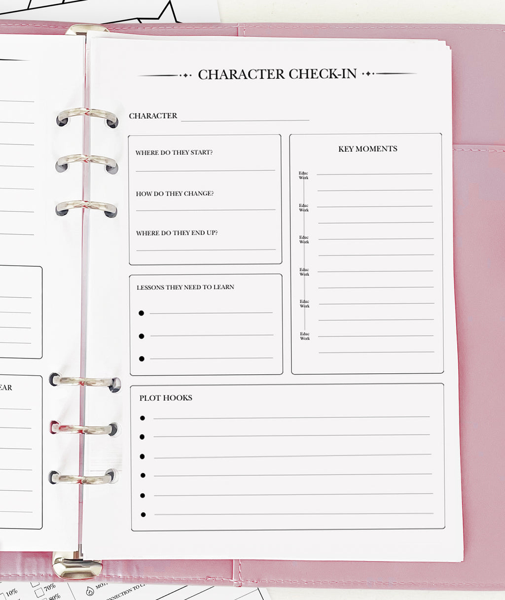 Character Check In - Planner Insert