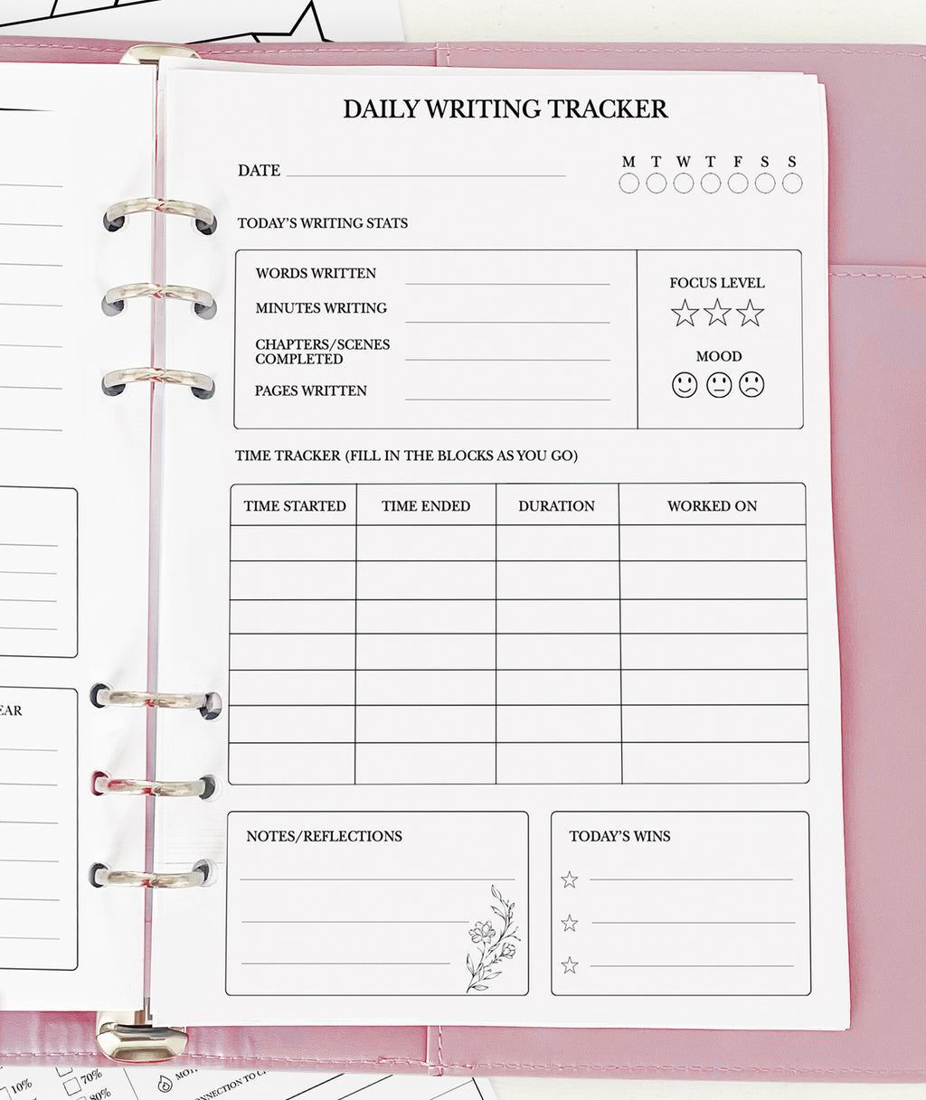 Daily Writing Tracker - Planner Insert