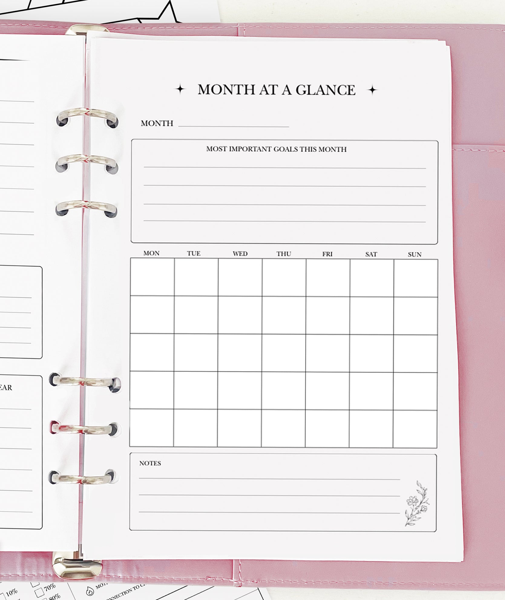 Month at a Glance - Planner Insert
