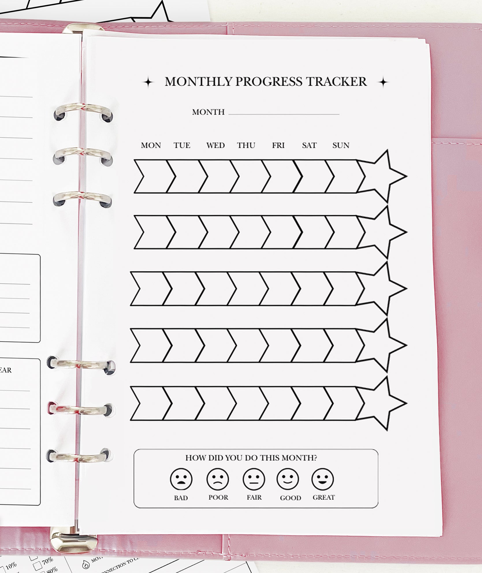 Monthly Progress Tracker - Planner Insert