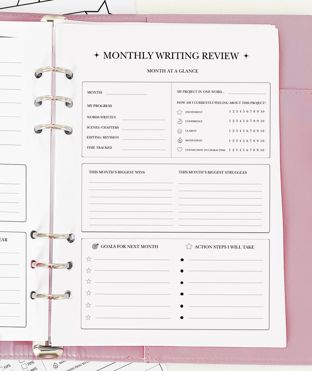 Monthly Writing Review - Planner Insert