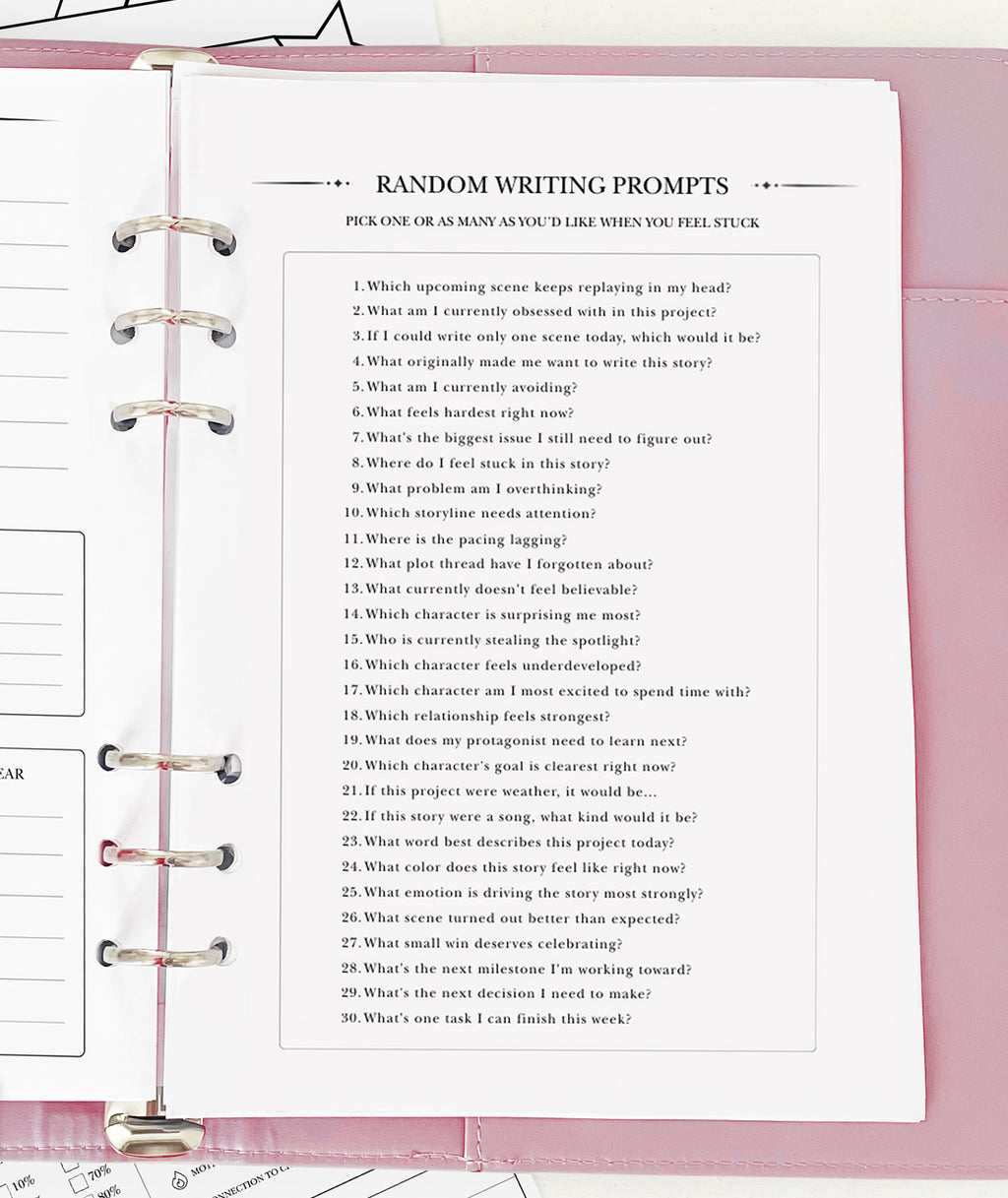 Random Writing Prompts - Planner Insert