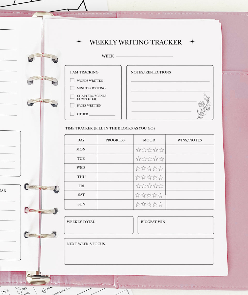 Weekly Writing Tracker - Planner Insert