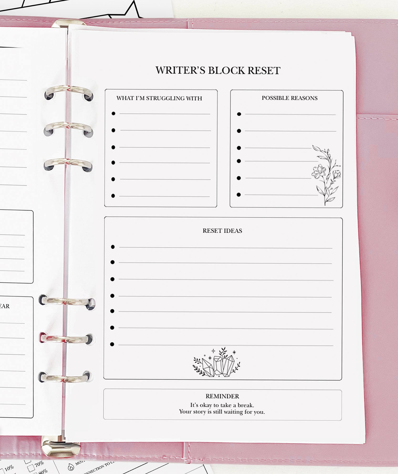 Writer's Block Reset - Planner Insert