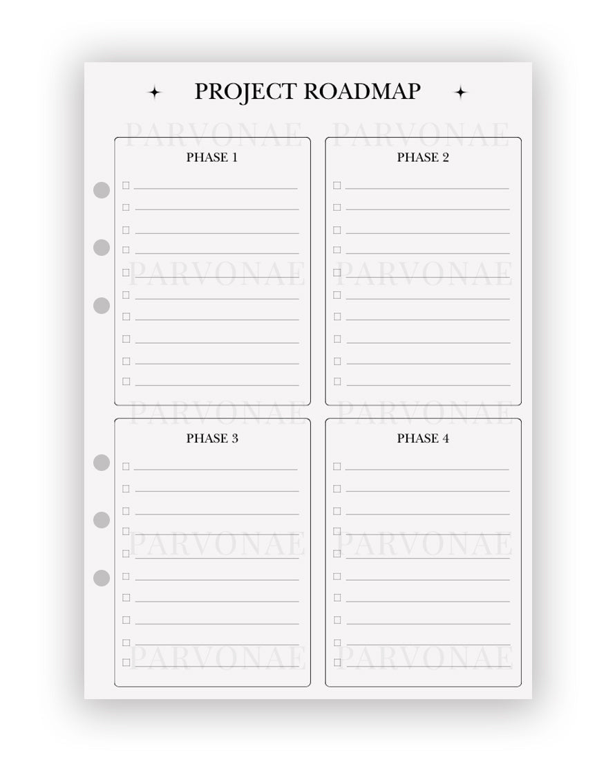 Project Roadmap Plan - Planner Insert