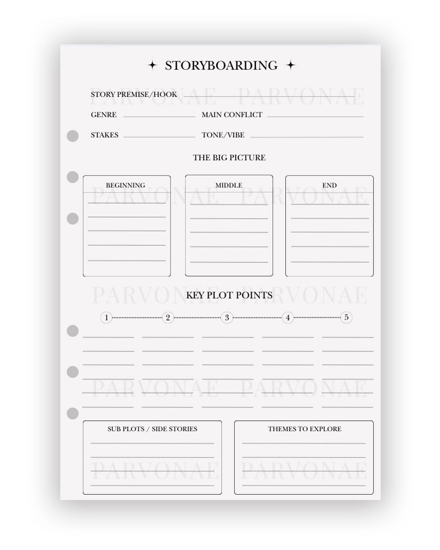 Storyboarding - Planner Insert